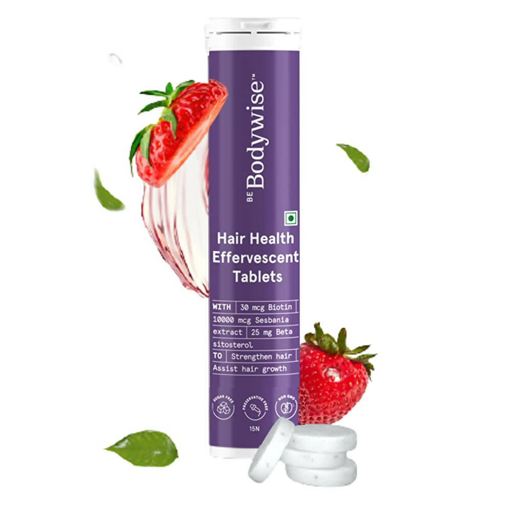 BeBodywise Hair Health Effervescent Tablets for Women -Strawberry