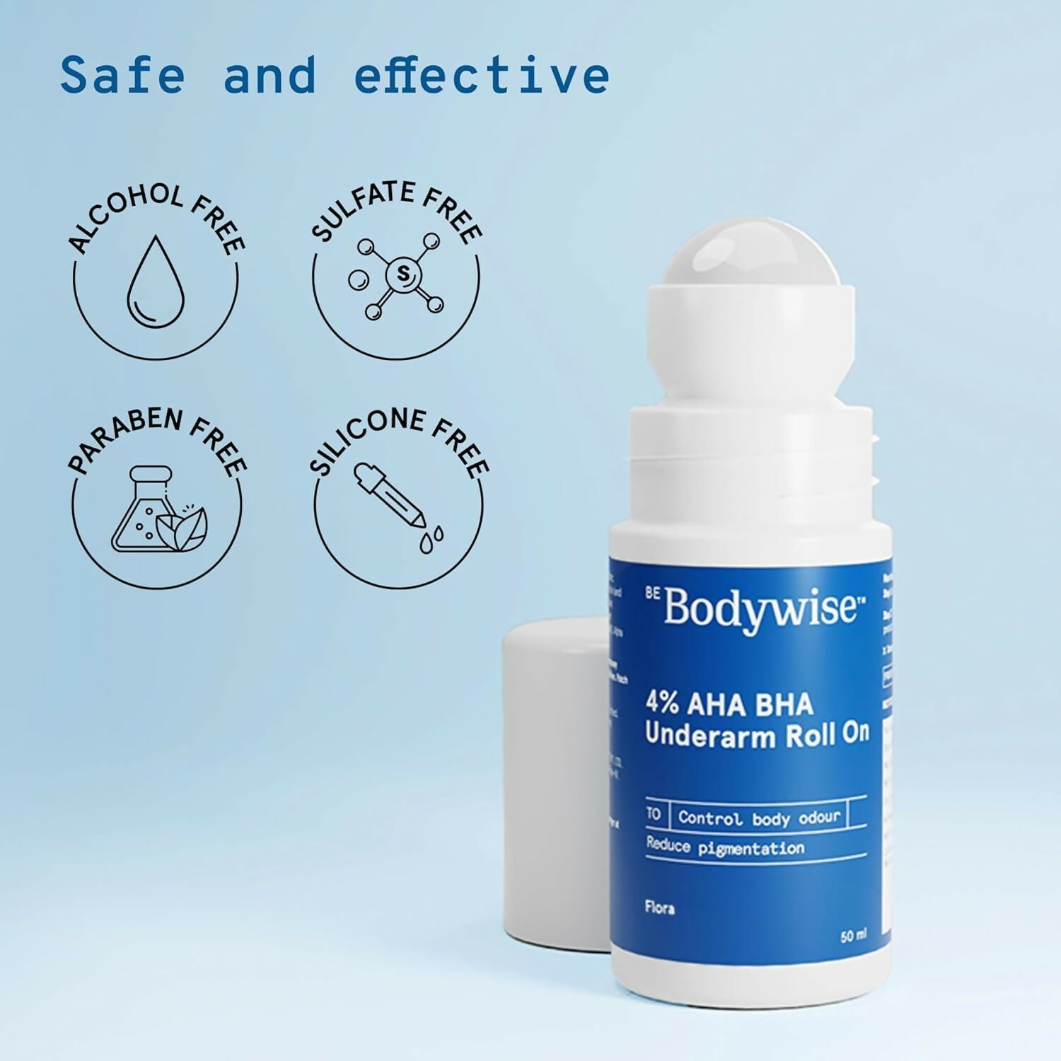 BeBodywise 4% AHA BHA Underarm Roll On For Reduce Pigmentation - Flora Fragrance
