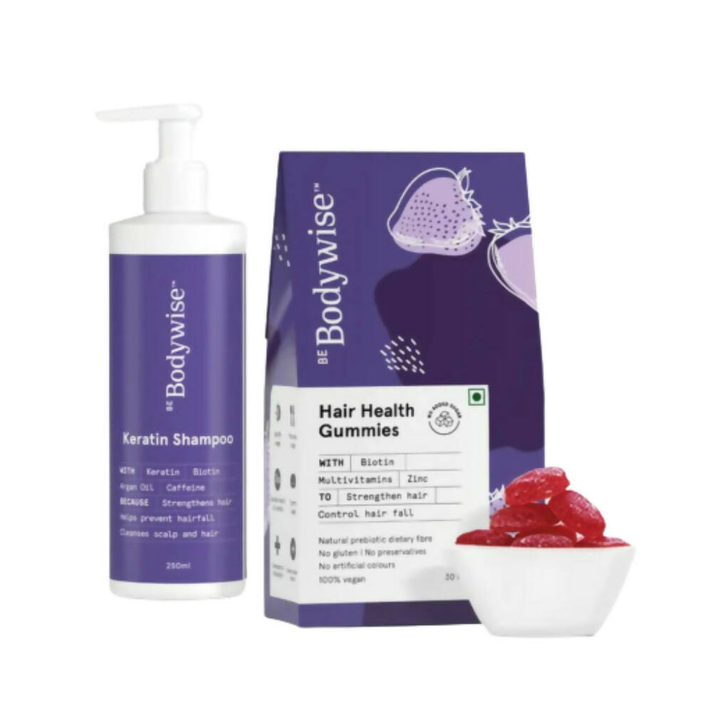 BeBodywise Hair Health Gummies and Keratin Shampoo
