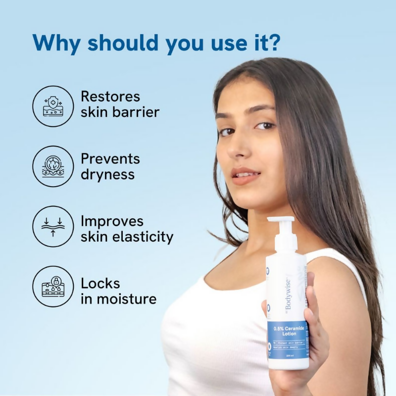 BeBodywise 0.5% Ceramide Body Lotion with Hyaluronic Acid - Prevents Dryness & Repairs Skin Barrier
