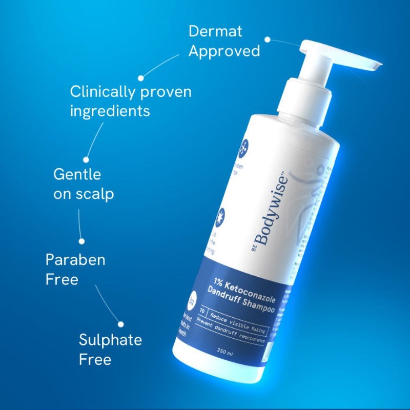 BeBodywise 1% Ketoconazole Dandruff Shampoo For Smooth & Frizz Free Hair