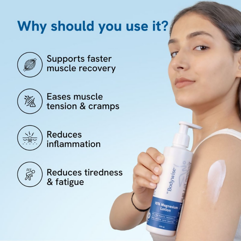 BeBodywise 10% Magnesium Body Lotion for Muscle Soreness & Cramps With Lavender Oil & Shea Butter